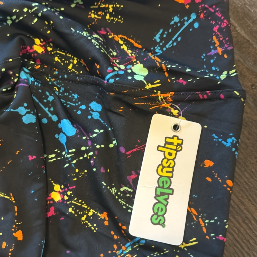 Tipsy elves paint splatter leggings 80s - Picture 3 of 4